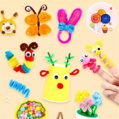 200pcs Chenille Stem Pipe Kids DIY Creative Toys Chenille