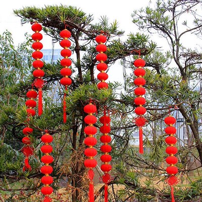 Wedding Festive Decoration Flocking Red Lantern Indoor Outdo