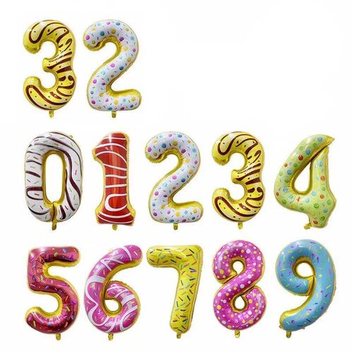 32Inch Donut globos Foil Balloon Fruit Ice Cream Helium Ball