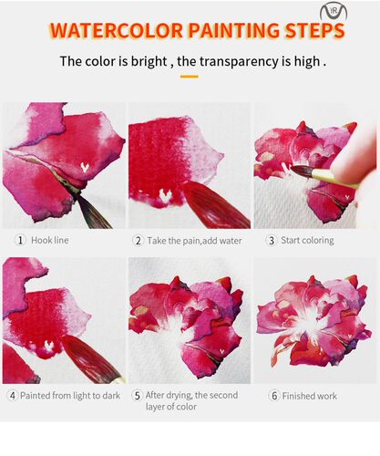 42 Solid Watercolor Paint Set With Water Brush Pen Foldable