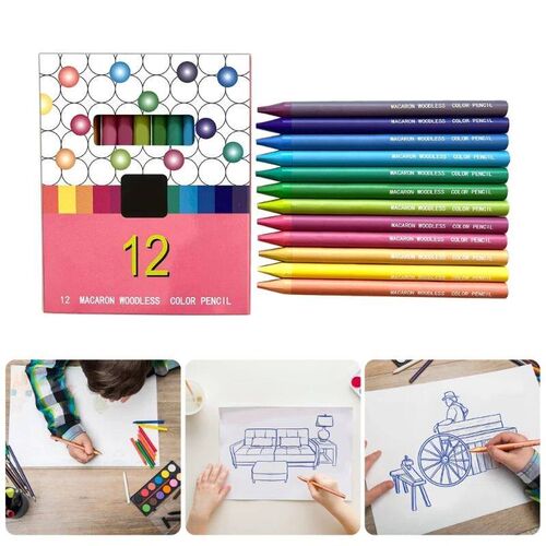 12 Colors Pencils Drawing Pencils Woodless Colored Pencils A