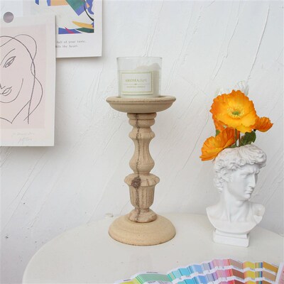 Candelabrum Wooden Creative Candlestick Pattern Tray Candle