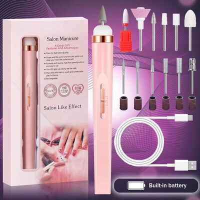 5 in 1 Electric Nail Polish Drill Machine USB Charge Portabl