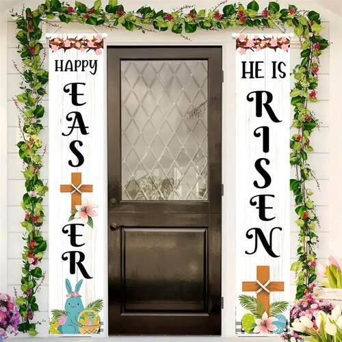 Easter Couplets Easter Egg Bunny Festival Door Banner Indoor