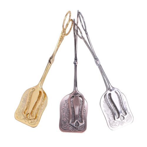 Vintage Retro Food BBQ Salad Toast Tongs Cake Pastry Tea Cli