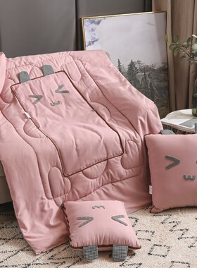 芳恩家纺苏绣竹麻抱枕被数码印花亚麻靠垫被FN-R7002活动礼品定制