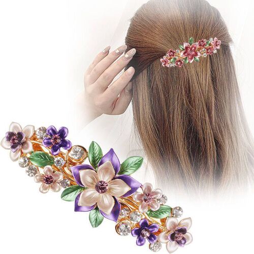 Korean version of crystal flower spring clip painting lacque