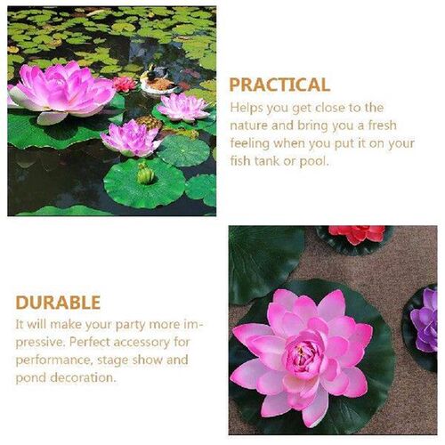3 Pcs Plant Pool Fish Tank Fountain Lotus Leaves Fake Leaf