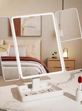 LED-lit Desktop Mirror with Lighted Makeup Function化妆镜