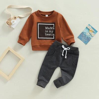 0-3Y Baby Boys Autumn Winter Clothes Set Kids Long Sleeve Le