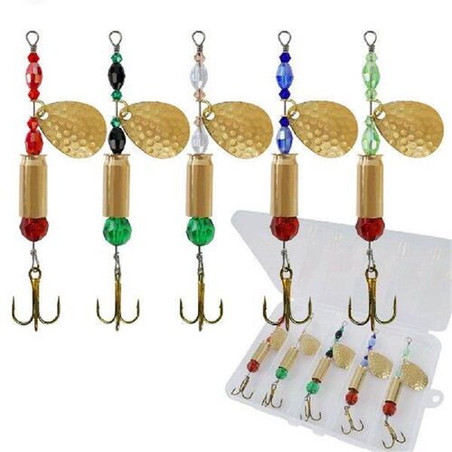 5pcs Fishing Lure Set Metal Spoon Spinners Ideal for Pike