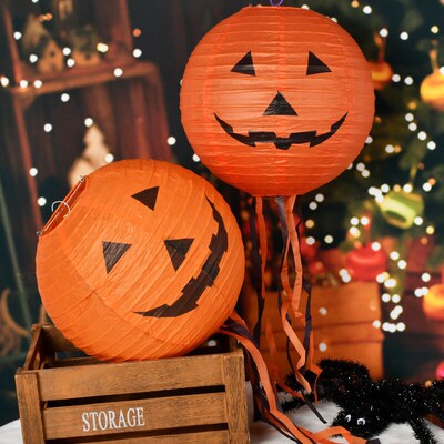 Halloween Room Decor Set Pumpkin stickers lanterns hanging o