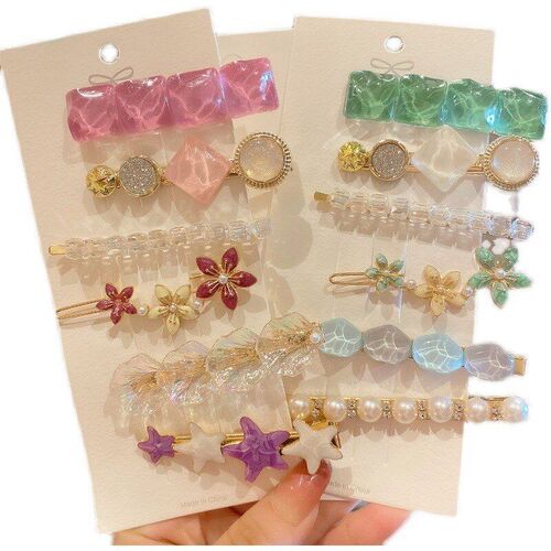 Summer 2025 Side Clip Fairy Hairpin Set 5PCS Small Cute Pear