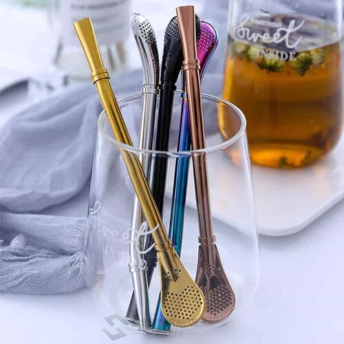 1PC Stainless Steel Straws Metal Straw Tubules Yerba Mate Fi