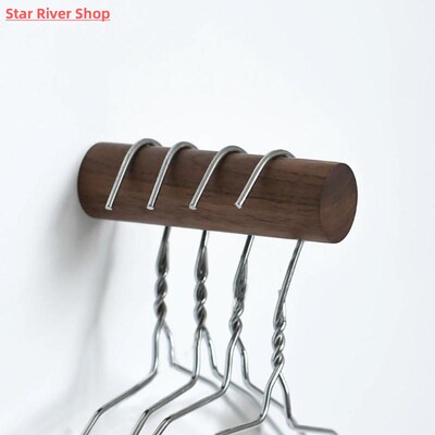Natural Wood Clothes Hanger Wall Mounted Coat Hook Decorativ