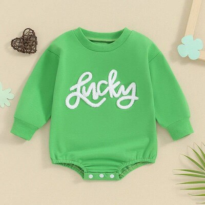2023-12-07 Lioraitiin 0-24M Baby Girls Boys Irish Day Romper
