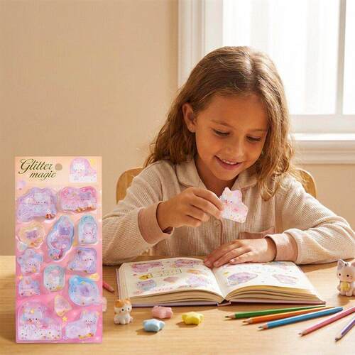 3D Wobbly Stickers with Various Cute Designs and Soft Color