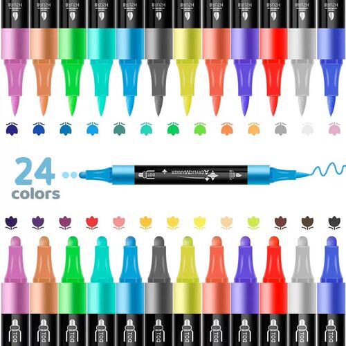 Double headed acrylic marker pen for childrens drawing