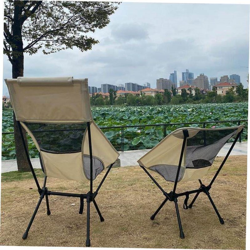 Outdoor portable folding chair Moon back camping space chair图片