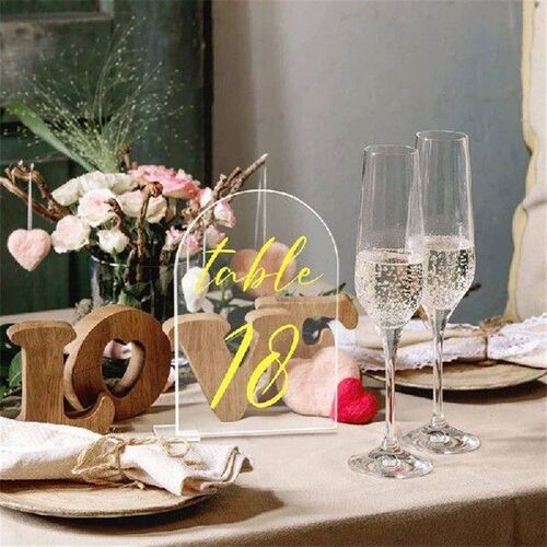 Set of 20 Clear Acrylic Seating Signs DIY Party Table