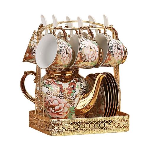 European tea set, ceramic coffee set, bone China coffee cup