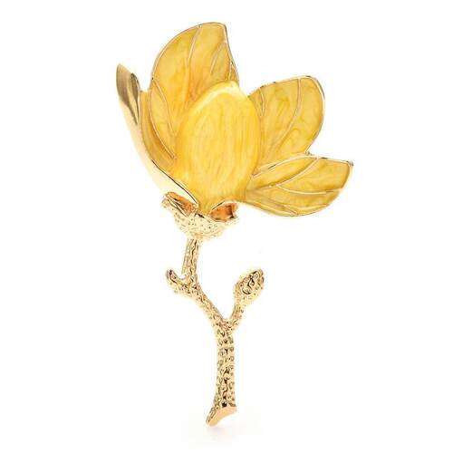 Wuli&baby Charming Magnolia Flower Brooches For Women Unisex