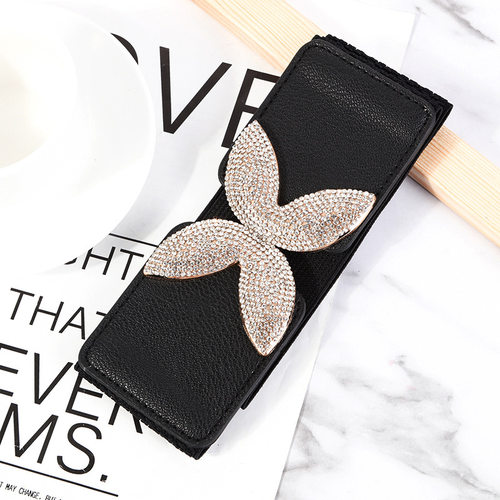 Fashion Metal Buckle Womens Elastic Wide Girdle Decoration