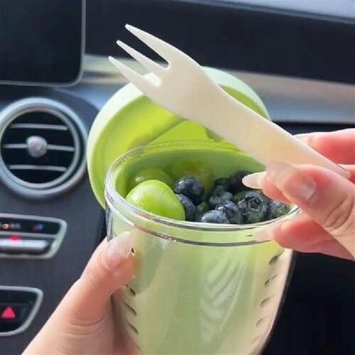 Portable Breakfast Salad Cup with Spoon And Lid Oaeal Cup