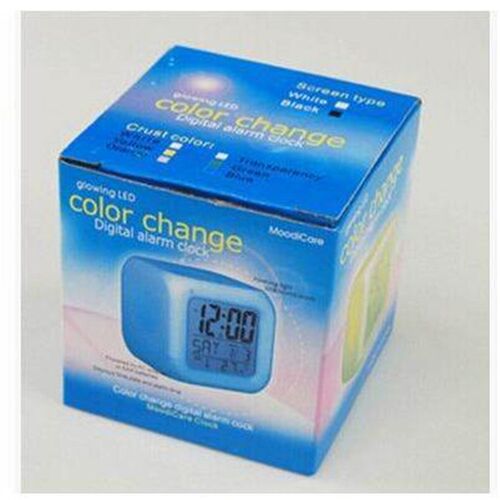 7 led colors changing digital alarm clock fice desk gadget