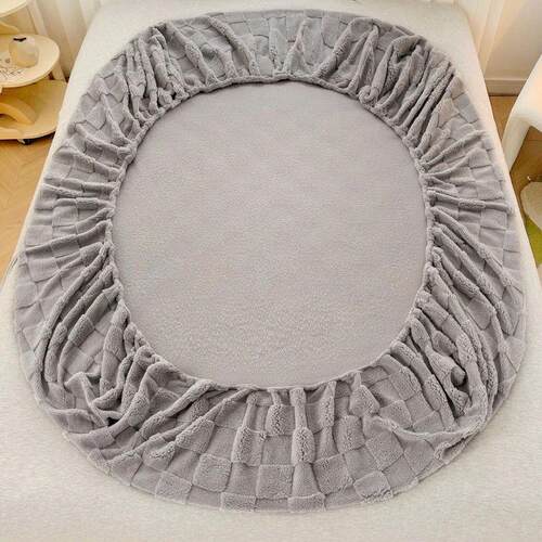 Winter Warm Fitted Bed Sheet Taff Velvet Fleece Bed Linen Si