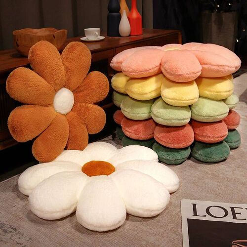 Super Soft Plush Daisy Flower Pillow Stuffed Car Seat Pillow