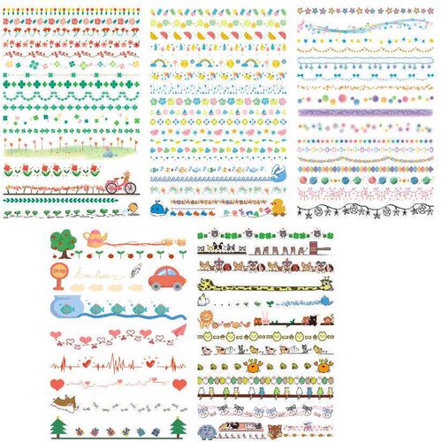 Cute dividing line big sticker set hand account material kin