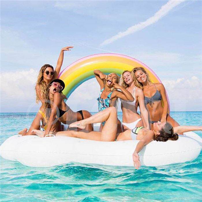 伟成浮排彩虹泳池水上床浮排成人运动户外彩虹岛浮动