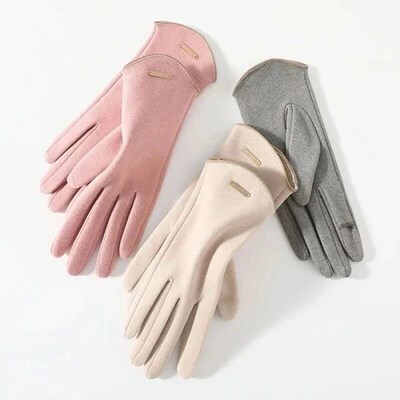 Women Autumn Winter Keep Warm Touch Screen Thin Solid Simple