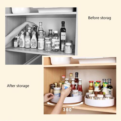 360 Degree Rotating Cabinet Organizer Kitchen Bathroom Cosme