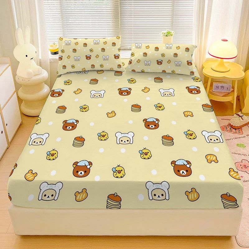 轻松熊可爱单品印花床笠宿舍卡通儿童床上用品柔软亲肤床垫保护罩,床上用品,床笠,淘宝优惠券,粉丝福利购,淘宝优惠卷