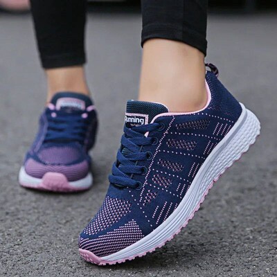 Women Casual Shoes Fashion Breathable Walking Mesh Flat Shoe