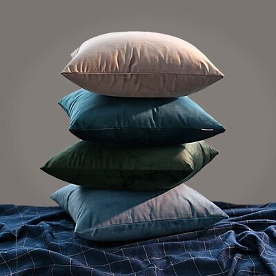 Solid-colored throw pillows Pink Cushions velvet backrest