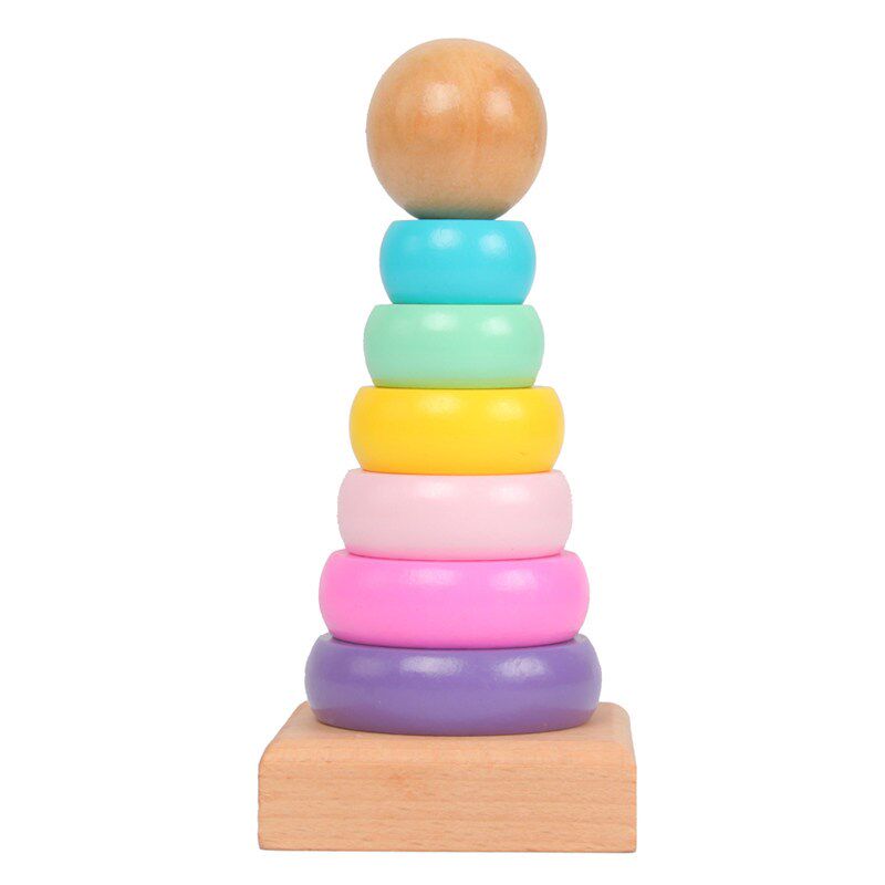 New.Rainbow Stacking Ring Tower Stacking Folding Cup Stapelr
