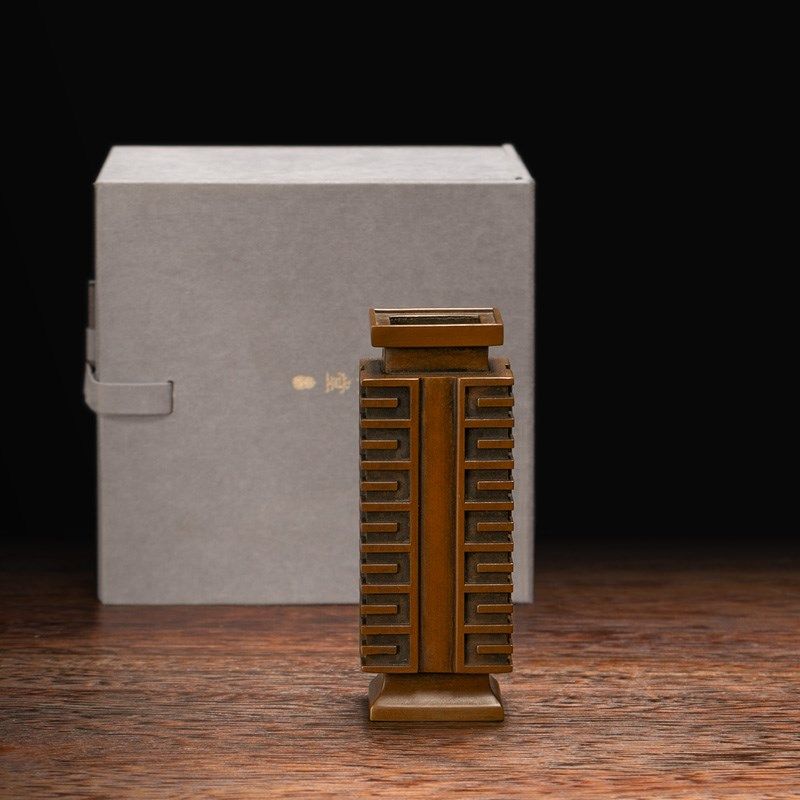 庆松堂苏工铜炉名家胡庆松制紫铜方瓶客厅卧室书房复古铜摆件收藏,家居饰品,香薰炉,淘宝优惠券,粉丝福利购,淘宝优惠卷