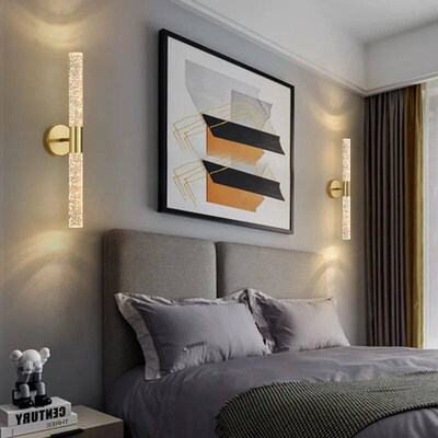 Nordic Bubbles Crystal Rod LED Wall Lamp Bedroom Bedside Liv