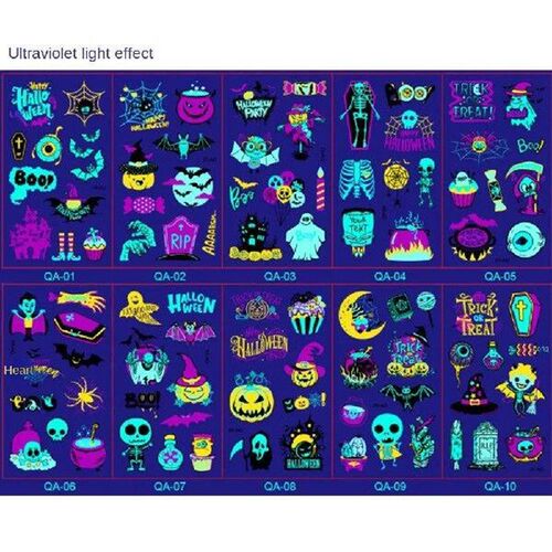 10Pcs/Set Fake Tattoo Glow Party Tattoo Stickers Temporary