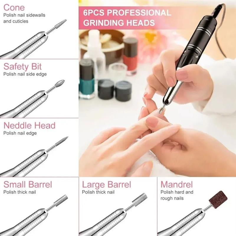 35000RPM Nail Drill Machine Rechargeable Nail File Nails Acc