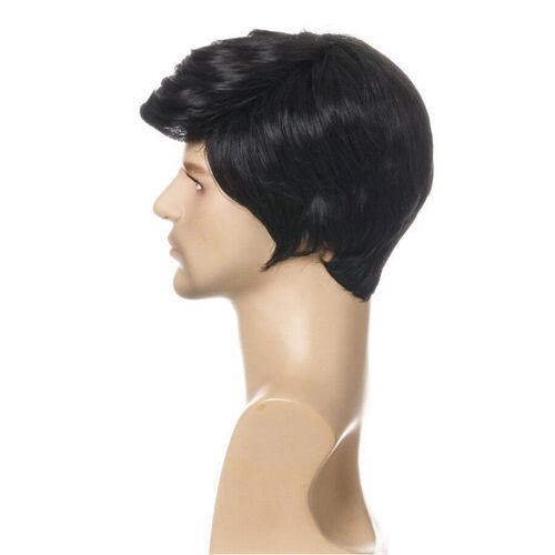 Partial Mens Hair Black Short Hair Mens Chemical Fiber Hea
