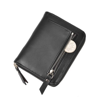 Mens Wallet RFID Blocking Short Zip-around Wallets
