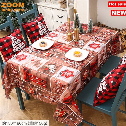 Christmas Tablecloth 60x70Inch,Table Cloth Santa decoration
