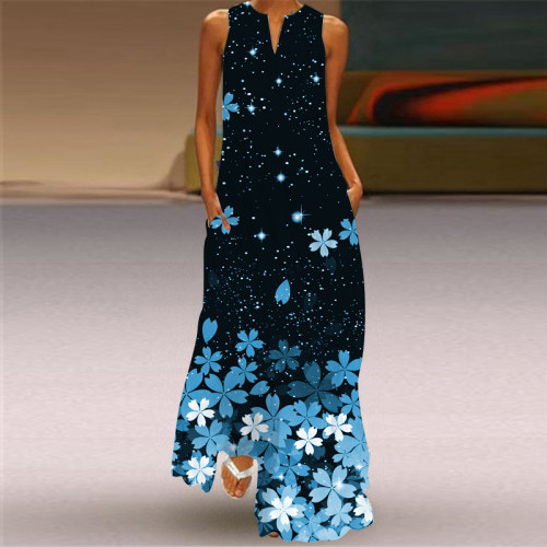 Dress Womens Casual Vintage Print A-line Flower Mini Long