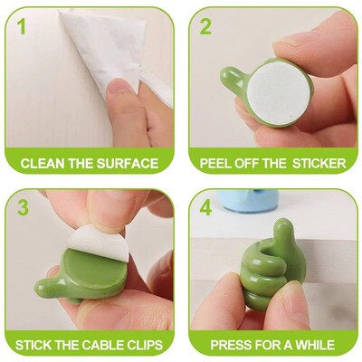 Cable Organizer Clip Holder Thumb Hooks Wire Wall Hooks Hang