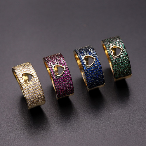 High Quality Fashion Unique Adjustable Ring Micro Paved Cubi