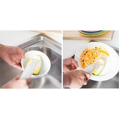 Dish Wand Soap Cleaning Brush Set Replacement Sponge Refill